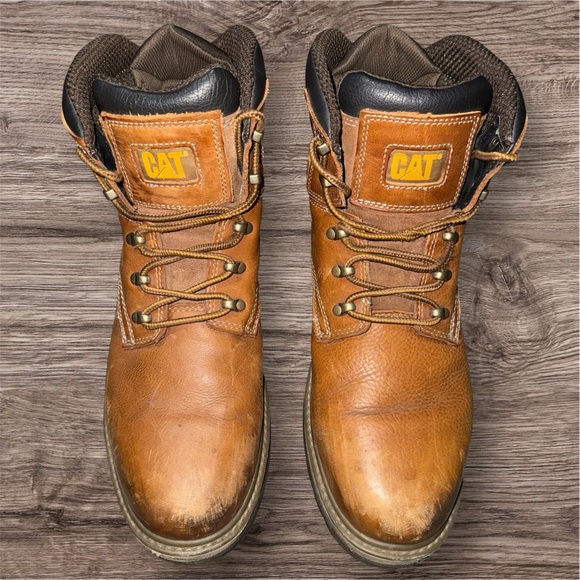 Caterpillar Brown Leather Lace-Up Boots - Picture 1 of 5